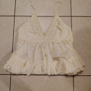 Together Cream Smocked Top